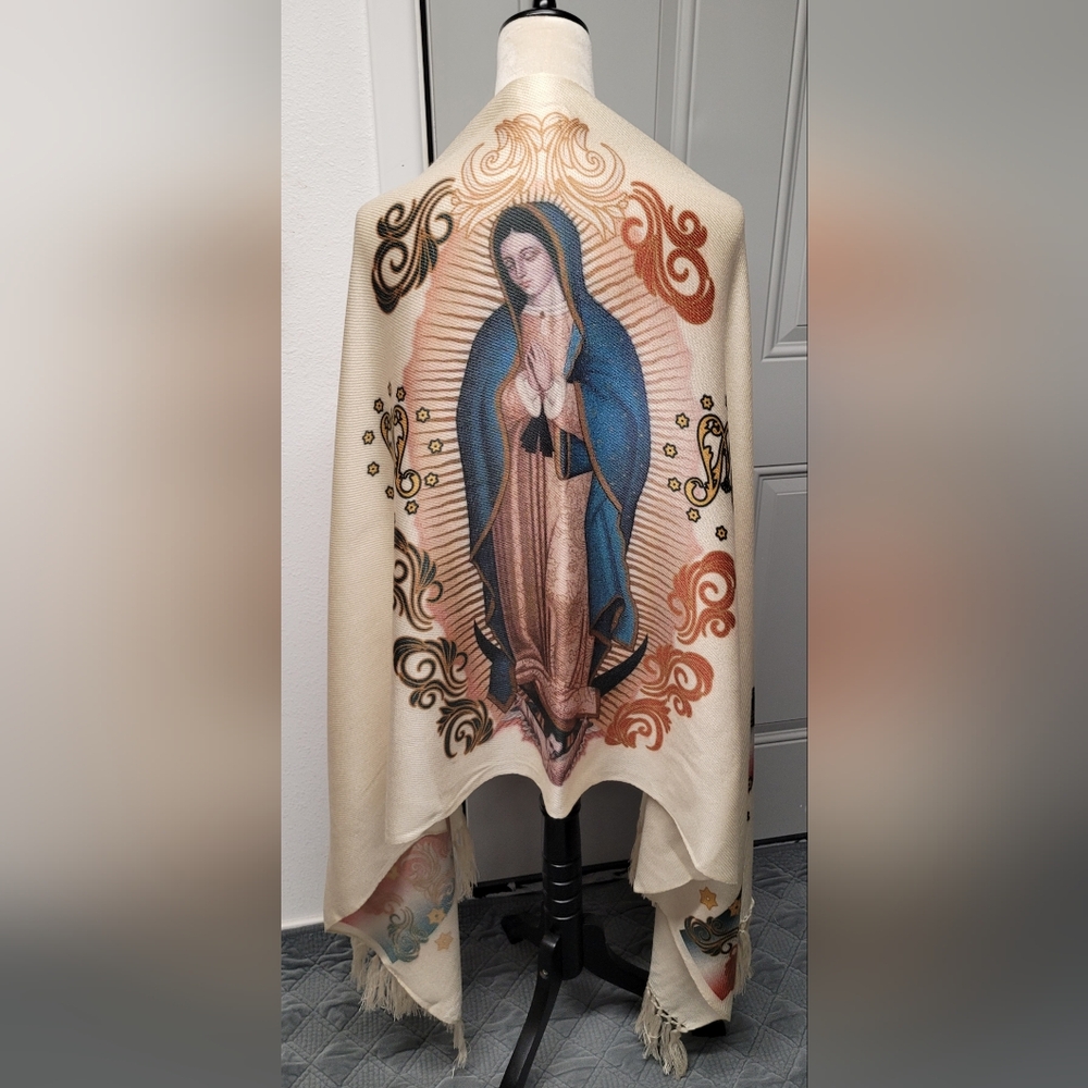 Virgen de Guadalupe Religious Rebozo,  shawl, pashmina,  scarf, chal